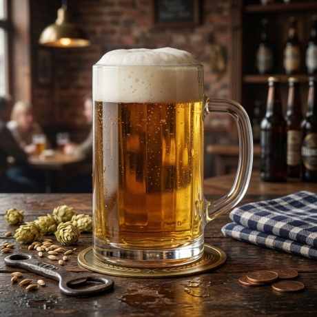 Przejdź do produktu Solidny szklany CIĘŻKI kufel do piwa z uchem z rączką NICOL | 300ml | 1 szt.