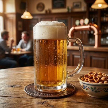 Przejdź do produktu Solidny szklany CIĘŻKI kufel do piwa z uchem z rączką NICOL | 500ml | 1 szt.