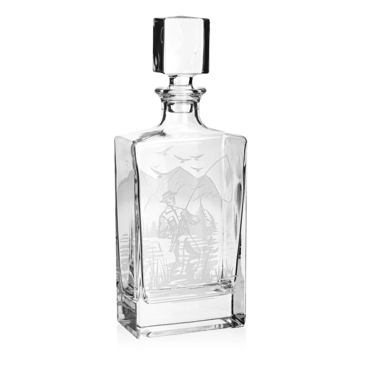 Zestaw do whisky 6+1 WĘDKARSKI karafka i szklanki w skrzynce (NOVA)