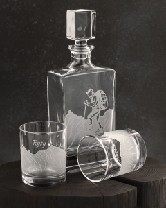 Zestaw do whisky 6+1 POLSKIE GÓRY karafka i szklanki w skrzynce (NOVA)