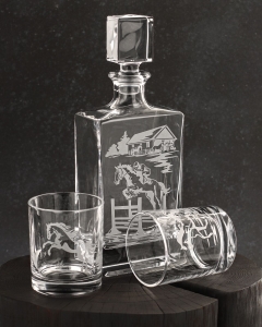 Zestaw do whisky 6+1 KONIE karafka i szklanki w skrzynce (NOVA)