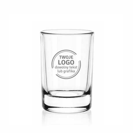 Przejdź do produktu Kieliszki do wódki klasyczne PROSTE z grawerem logo firmy | Glasmark SHOT 50ml  | 6 szt. 