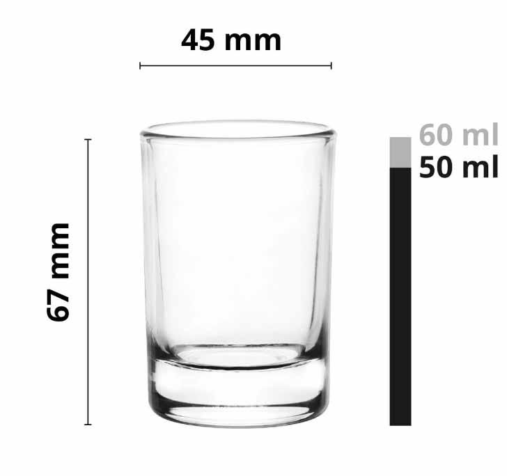 Kieliszki do wódki klasyczne PROSTE z grawerem logo firmy | Glasmark SHOT 50ml | 6 szt.