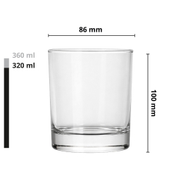 Szklanki do wody soku whisky z grawerem logo firmy | Glasmark 350ml (NOVA) | 6 szt.