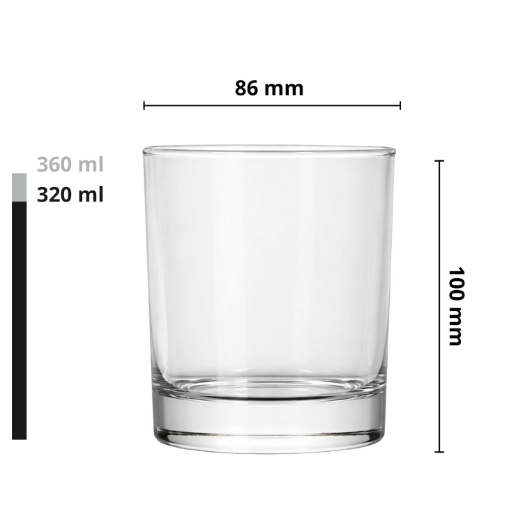 Szklanki do wody soku whisky z grawerem logo firmy | Glasmark 350ml (NOVA) | 6 szt.