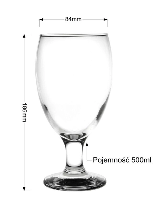 Szklanki na nóżce do piwa 500 ml