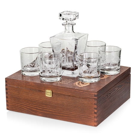 Przejdź do produktu Zestaw do whisky 6+1 MYŚLIWSKI karafka i szklanki w skrzynce (IMPERIAL)