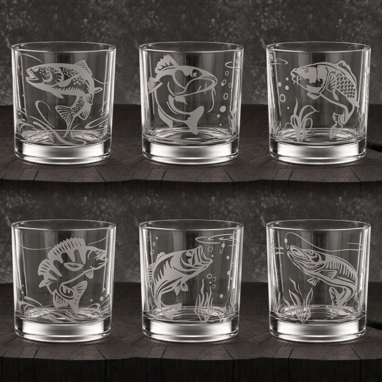 Zestaw do whisky 6+1 WĘDKARSKI karafka i szklanki w skrzynce (IMPERIAL)