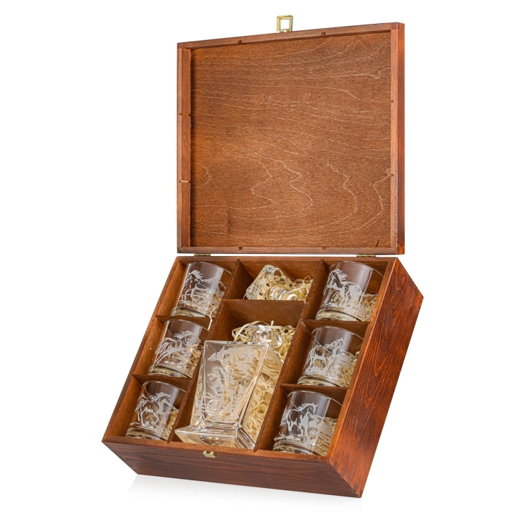 Zestaw do whisky 6+1 KONIE karafka i szklanki w skrzynce (IMPERIAL)