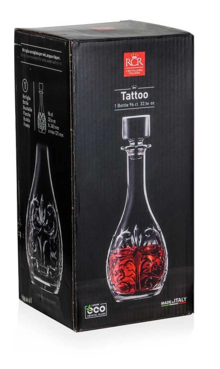 Kryształowa karafka wina nalewek RCR Tattoo 960ml