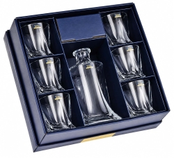 Komplet do whisky z grawerem Bohemia Quadro 6+1 (N)