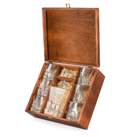 Przejdź do produktu Zestaw do whisky 6+1 ROYAL karafka + szklanki w skrzynce z GRAWEREM