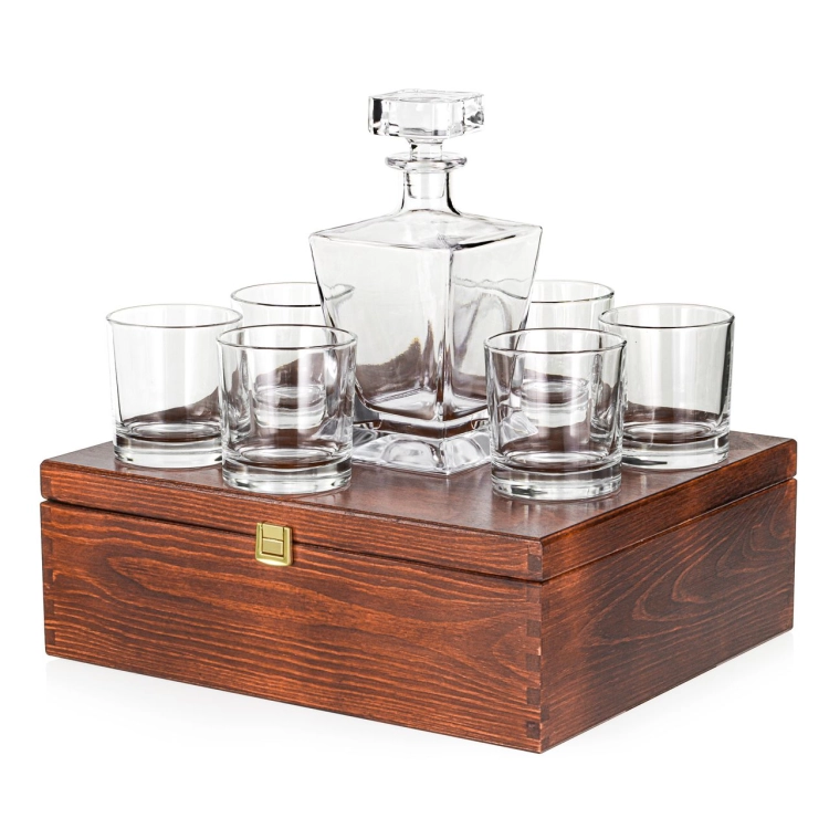 Zestaw do whisky 6+1 IMPERIAL karafka + szklanki w skrzynce z GRAWEREM