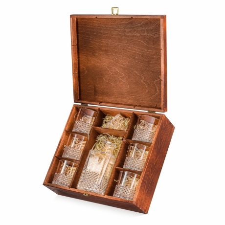 Przejdź do produktu Zestaw do whisky 6+1 CRYSTAL karafka + szklanki w skrzynce z GRAWEREM