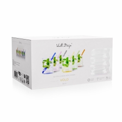 Szklanki typu "Bubble" ze słomkami do matchy napojów drinków Vialli Design VOLO 350ml | Kolorowe DNA | MIX | 12 el.
