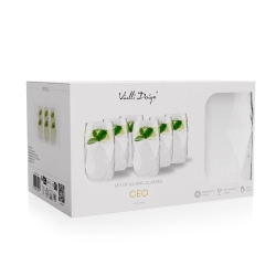 Szklanki wysokie do kawy latte, herbaty, napojów, soków, drinków Vialli Design GEO 400ml | 6 szt