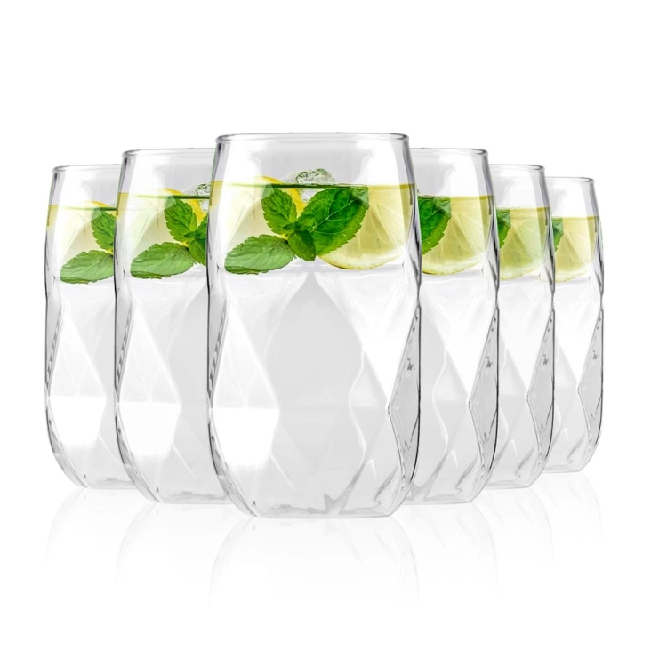Szklanki wysokie do kawy latte, herbaty, napojów, soków, drinków Vialli Design GEO 400ml | 6 szt