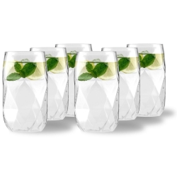 Szklanki wysokie do kawy latte, herbaty, napojów, soków, drinków Vialli Design GEO 400ml | 6 szt