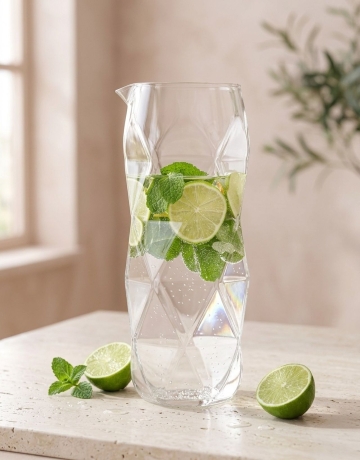 Przejdź do produktu Elegancka, nowoczesna karafka do serwowania wody, soków, lemoniady Vialli Design GEO 1000ml | 1 szt
