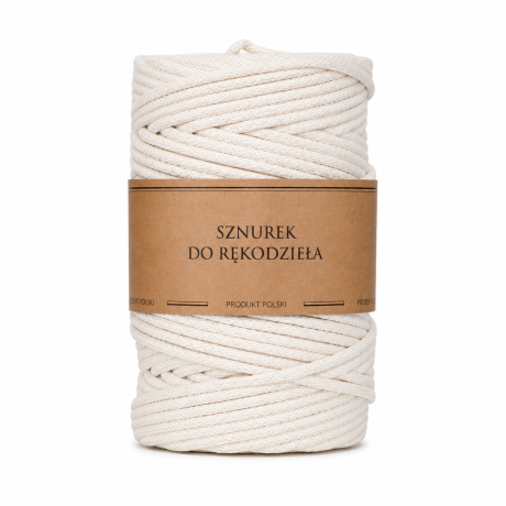 Przejdź do produktu Sztywny sznurek do szycia z rdzeniem Naturalny 5mm 100m Bawełna