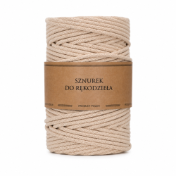 Sztywny sznurek do szycia z rdzeniem Cappuccino 5mm 100m Bawełna