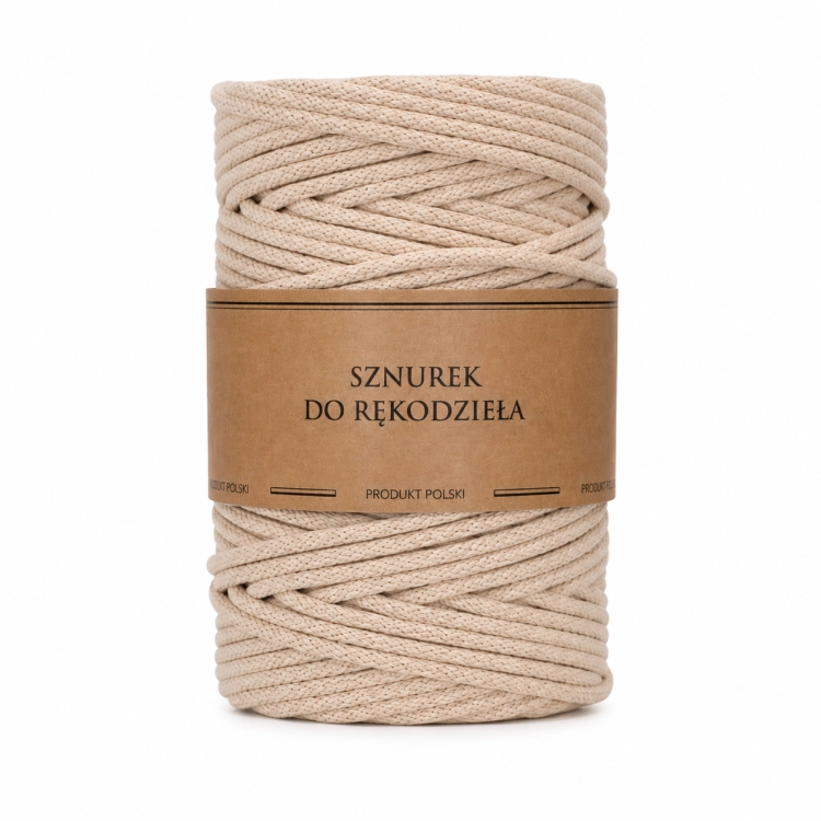 Sztywny sznurek do szycia z rdzeniem Cappuccino 5mm 100m Bawełna