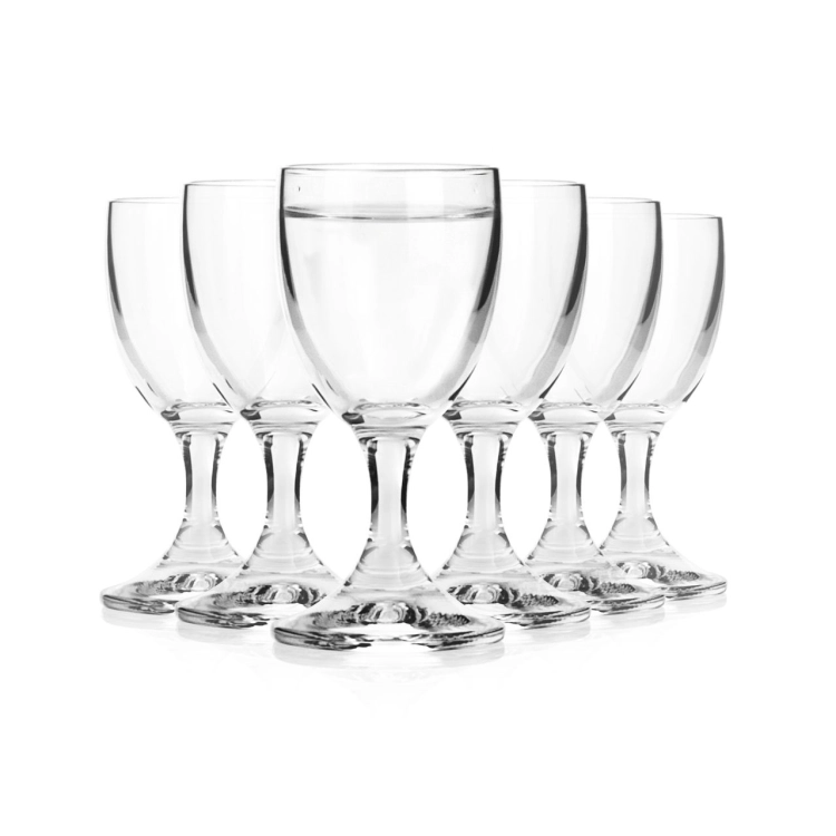 Kieliszki kryształowe na stopce do wódki BOHEMIA Crystalex Pralines 30 ml | 6 szt.