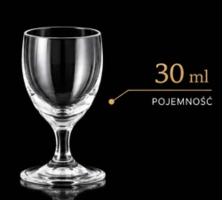 Kieliszki kryształowe na stopce do wódki BOHEMIA Crystalex Pralines 30 ml | 6 szt.