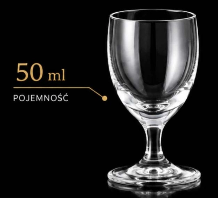 Kieliszki kryształowe na stopce do wódki BOHEMIA Crystalex Pralines 50 ml | 6 szt.