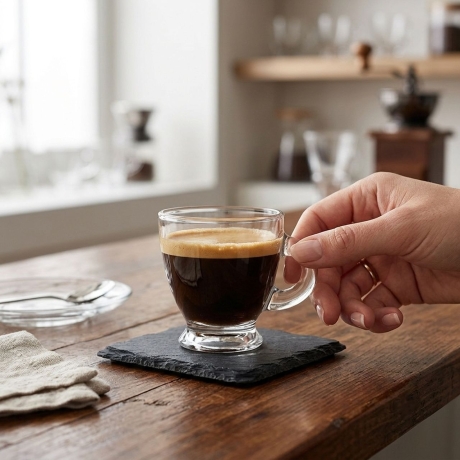Przejdź do produktu Filiżanki szklane do kawy espresso GLASMARK ROMA 85ml | 6 szt