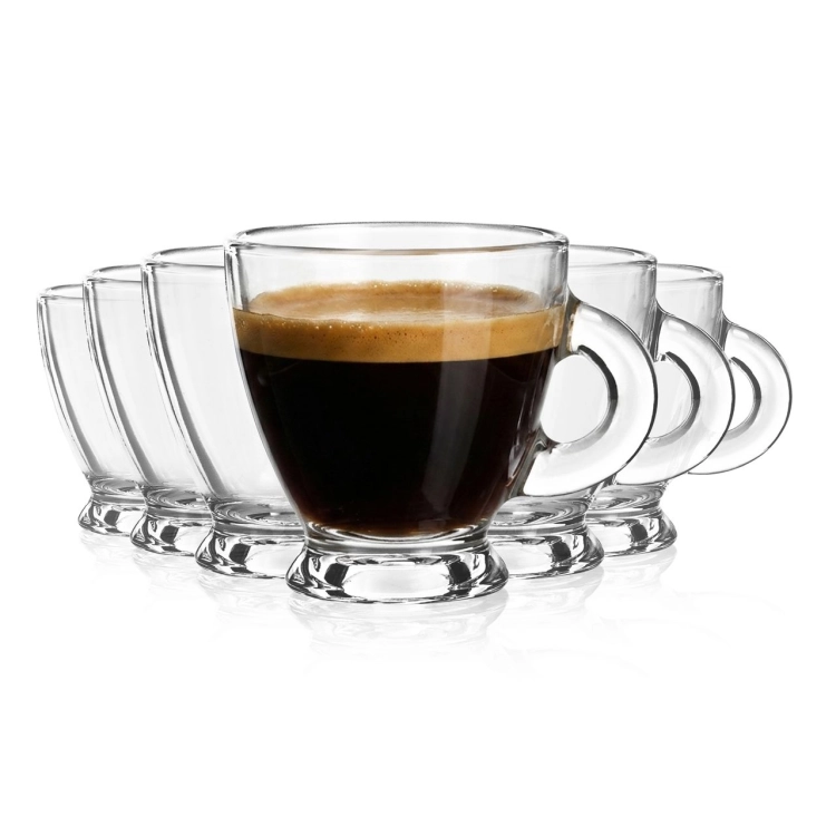 Filiżanki szklane do kawy espresso GLASMARK ROMA 85ml | 6 szt