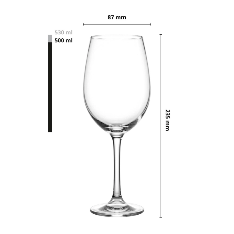 Kieliszki duże do wina wody Vinea 500ml | 6 szt.