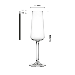 Kieliszki do szampana i prosecco Aurea 195ml | 6 szt.