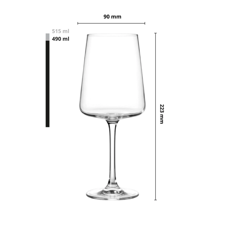 Kieliszki duże do wina wody Aurea 490ml | 6 szt.