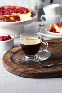 Filiżanki szklane do kawy espresso GLASMARK ROMA 85ml | + SPODKI | 12 el