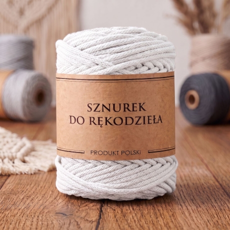 Przejdź do produktu Sznurek do rękodzieła makramy z rdzeniem Biały 5mm 100m