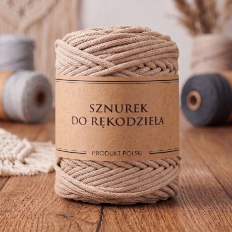 Przejdź do produktu Sznurek do rękodzieła makramy z rdzeniem Cappuccino 5mm 100m