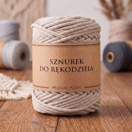 Przejdź do produktu Sznurek do rękodzieła makramy z rdzeniem Lniany 5mm 100m