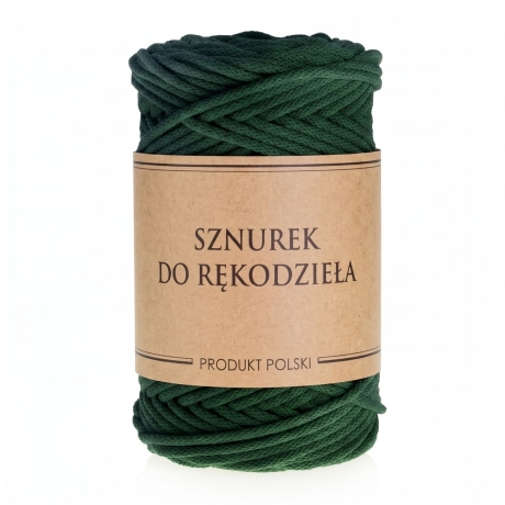Przejdź do produktu Sznurek do rękodzieła makramy z rdzeniem Butelkowa zieleń 3mm 50m