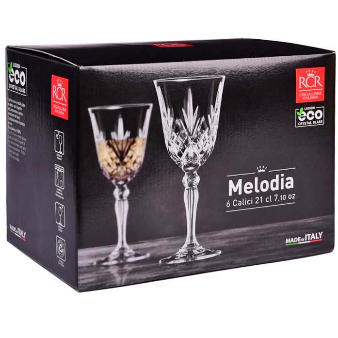 Kryształowe kieliszki do wina RCR Melodia 210ml