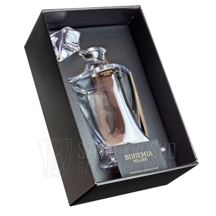 Ekskluzywna KRYSZTAŁOWA karafka do whisky Bohemia Quadro 770 ml