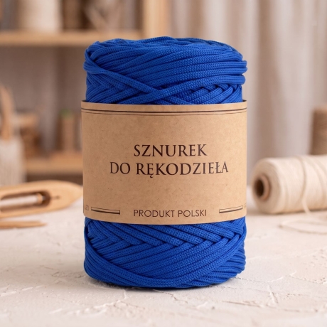 Przejdź do produktu Sznurek POLIESTROWY Płaski do rękodzieła makramy Niebieski 5mm 100m