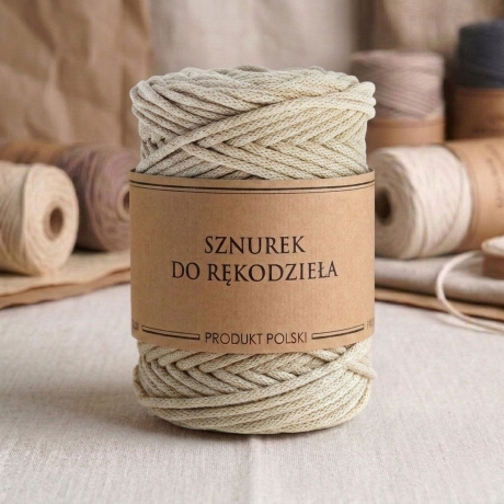 Przejdź do produktu Sznurek do rękodzieła makramy z rdzeniem Cappuccino 3mm 100m