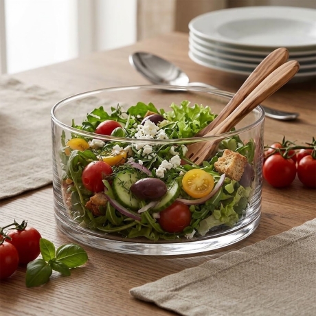 Przejdź do produktu Szklana salaterka "GYROS" ⌀ 19 cm na sałatki owoce | KROSNO (5379) | 1 szt