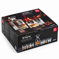 Kryształowy zestaw komplet do whisky 6+1 RCR BRILLANTE 6 szklanek + karafka