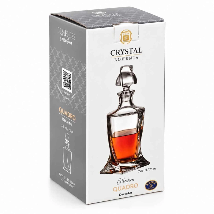 KRYSZTAŁOWA karafka do whisky Bohemia QUADRO 770 ml