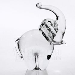 Figurka szklana - słoń z uniesioną trąbą 17cm