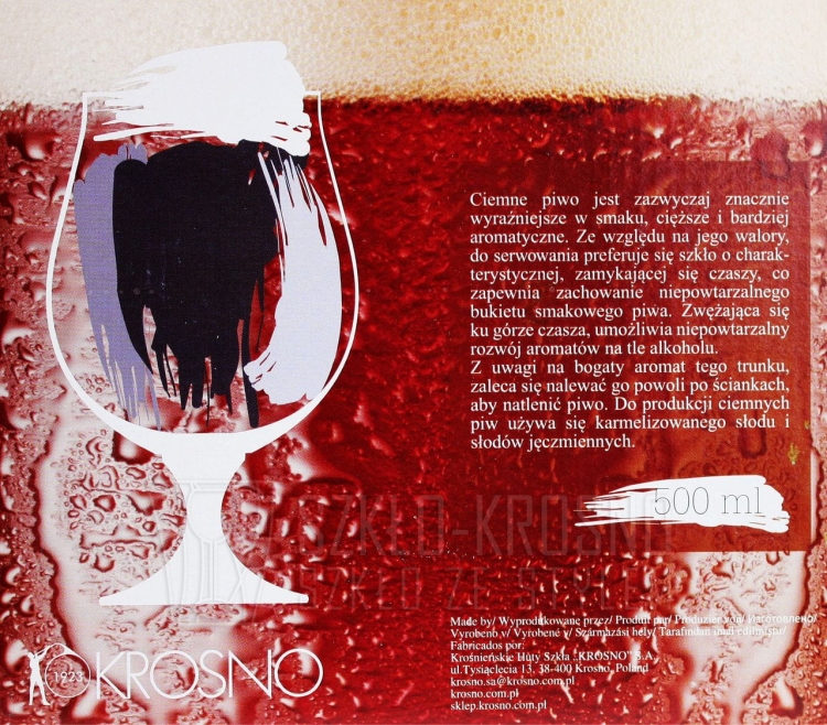Pokale typu Snifter kieliszki do ciemnego piwa KROSNO Elite 500 ml