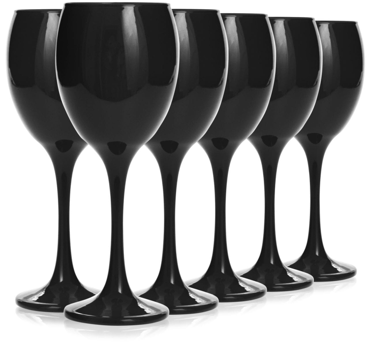 Piękne kieliszki do wina kolorowe CZARNE 300ml