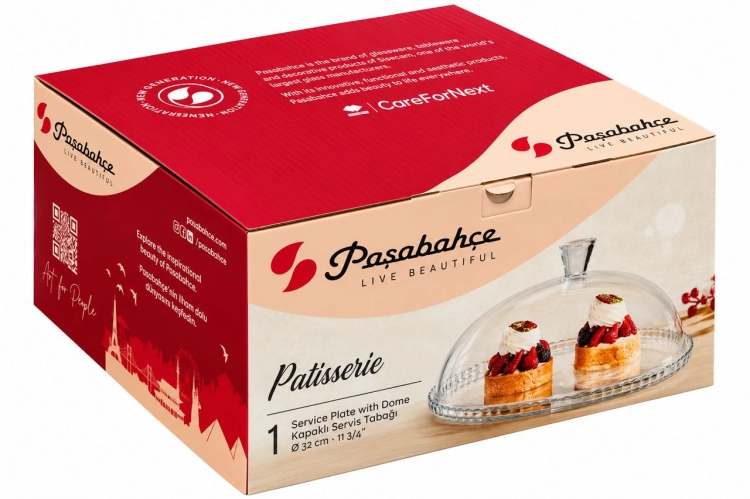 Talerz z kloszem PASABAHCE Patisserie ⌀ 32 cm